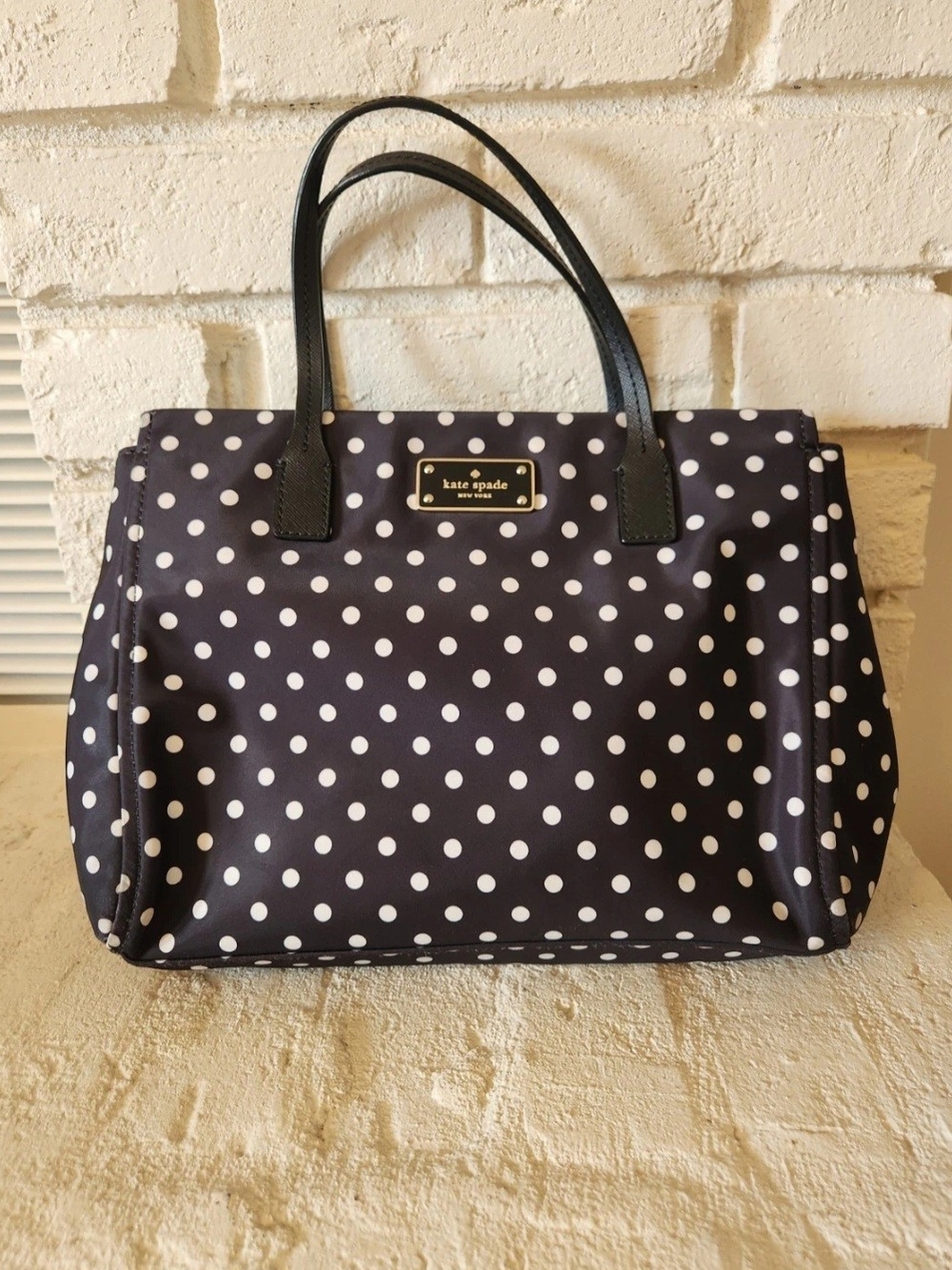 kate spade Black Polka Dot Tote Bag